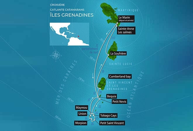 principale a grenadines escale en catamaran dans les tobago cays list 11 jours